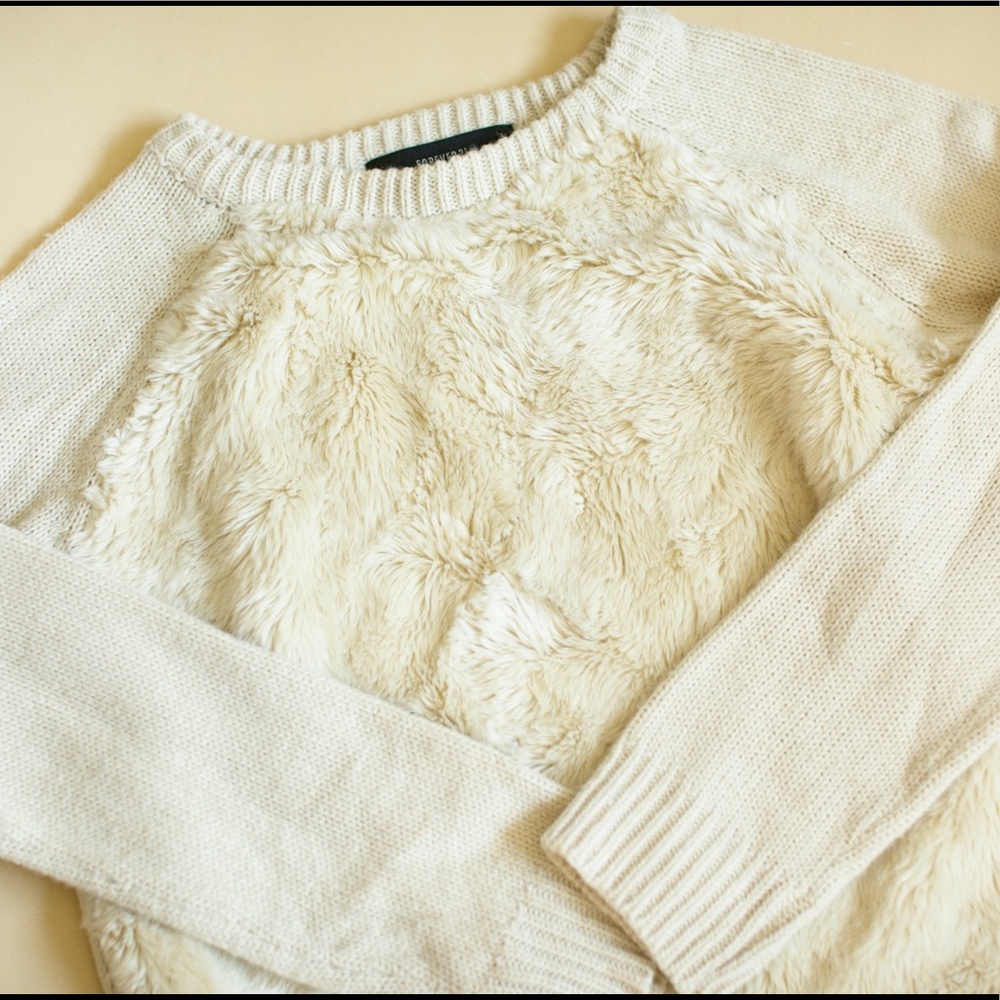 Faux fur sweater